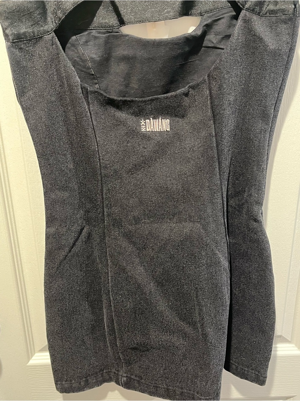 NWT DAWANG New York Black Wash Denim Cutout Dress /